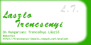 laszlo trencsenyi business card